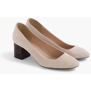 NWT J Crew tortoise heels in suede